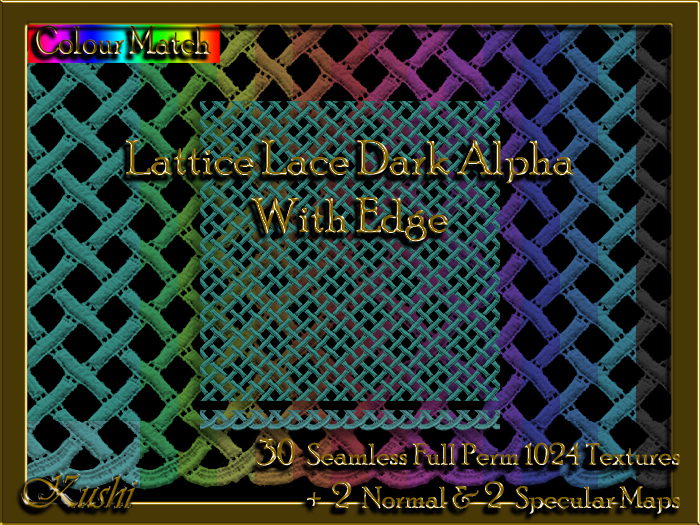 Lattice Lace Dark Alpha Edged Seamless Textures