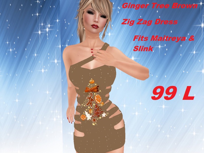 Ginger Tree Brown  Zig Zag Dress