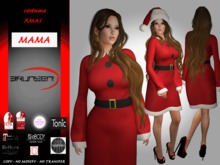 Brunsen! Mama Costume Xmas Santa Dress Hat Red