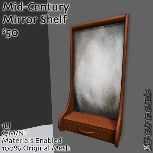%Mid-Century Mirror Shelf *MESH* Delivery Box