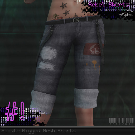 #hashbang! - Rebel Shorts - Skull