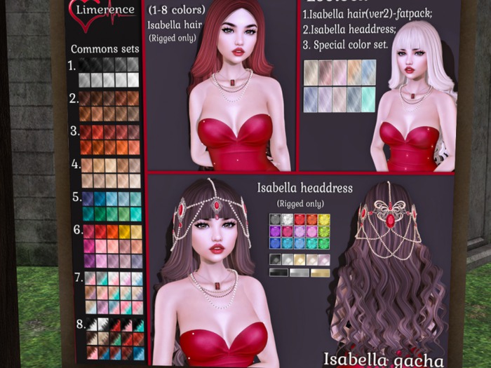 #5 {Limerence} Isabella hair(Common)-Colours1