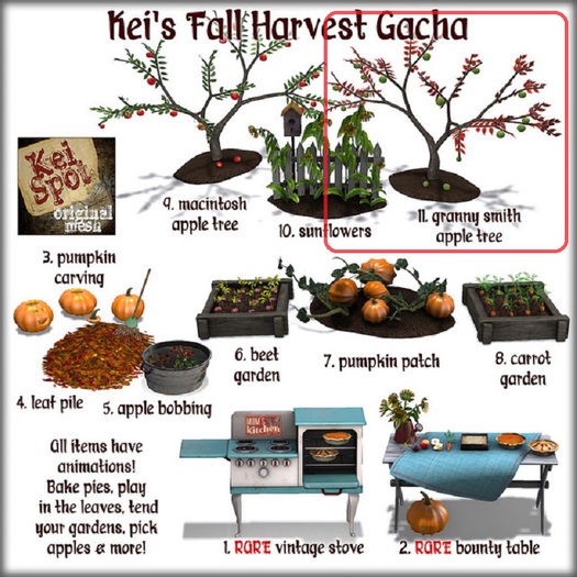 11. Kei's Fall Harvest Gacha (granny smith apple tree)