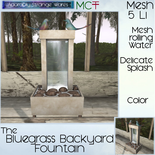 ~ASW~ The Bluegrass Backporch Fountain -Color