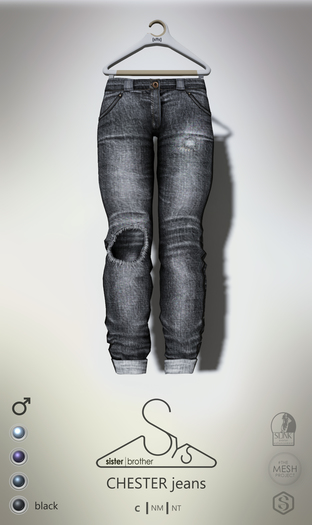 [sYs] CHESTER jeans M (fitted & body mesh) - black