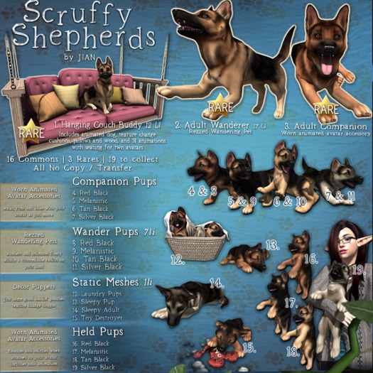 JIAN Scruffy Shepherds BOX 12. Laundry Pups
