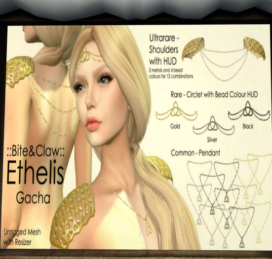 ::B&C:: Ethelis Pendant - Gold/Aqua