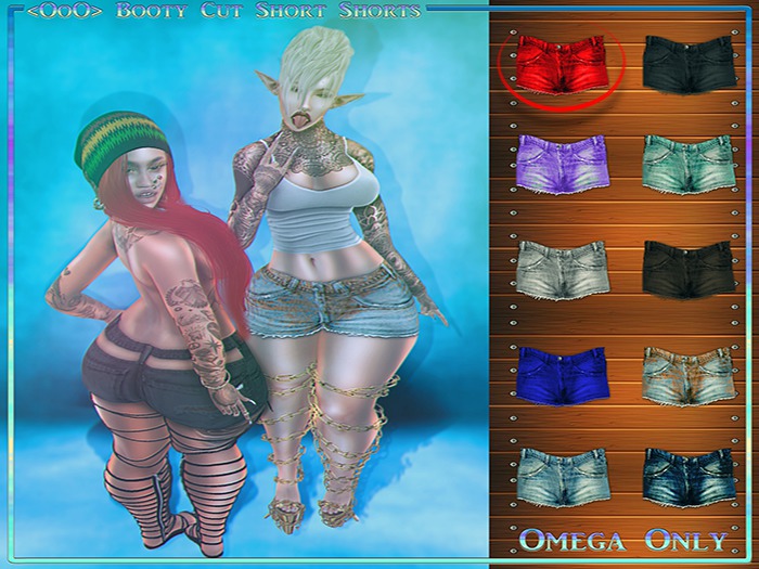 <OOO> Booty Cut Short Shorts Red (Wear)