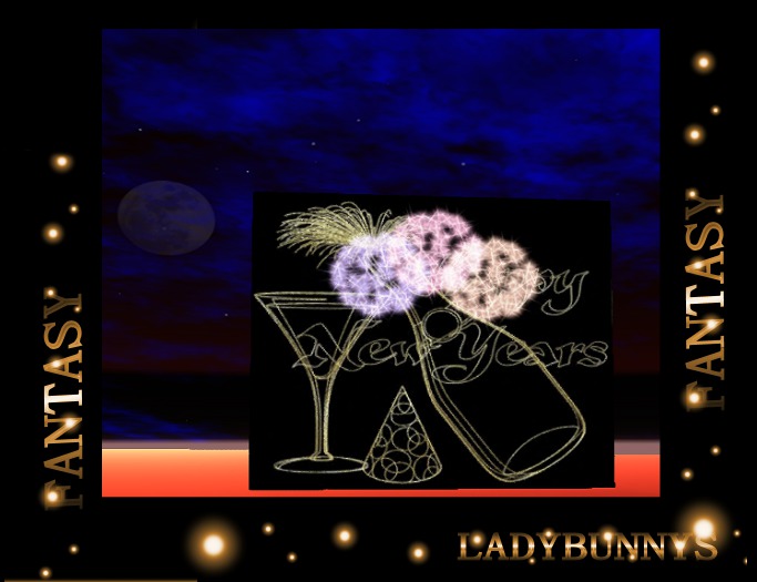 Bunny's Wall Animations-Happy New Year Cheers -Sign or Card 