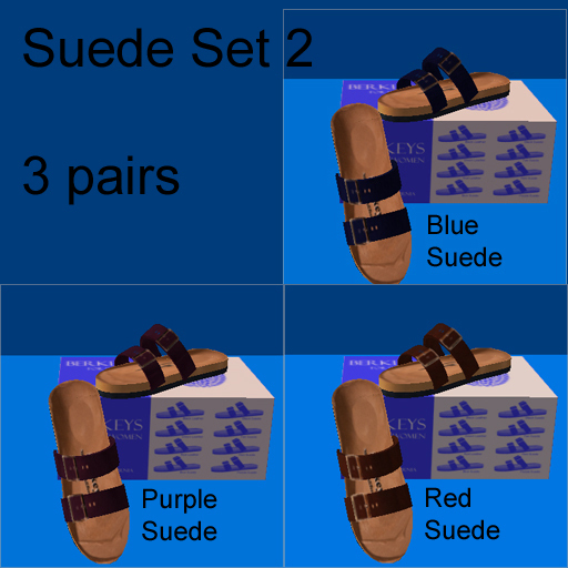 JJs Designs Berkeys Suede Set 2 [red, purple, blue]