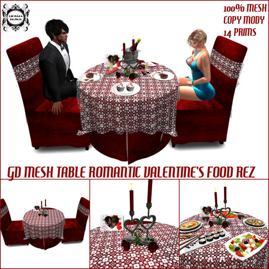 GD MESH TABLE ROMANTIC VALENTINE'S FOOD REZ