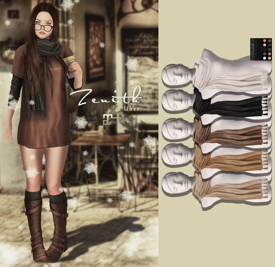 =Zenith=sweater scarf (all color) - Rigged