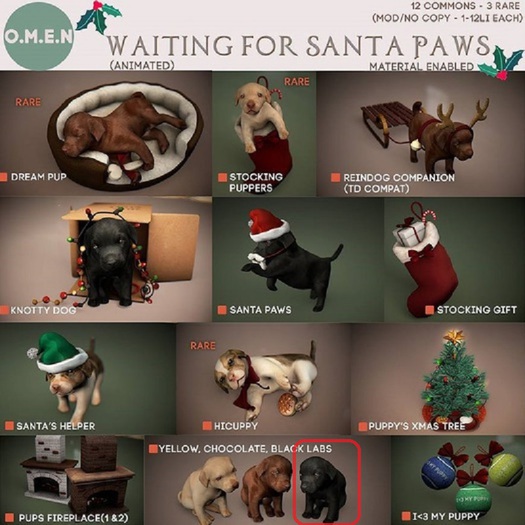 O.M.E.N - Waiting for Santa Paws - Black Lab BOX 