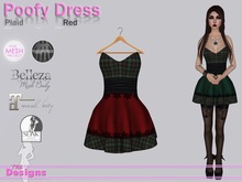 Poofy Dress Plaid Red