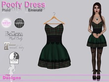 Poofy Dress Plaid Emerald