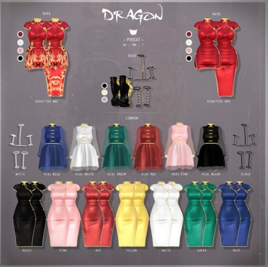 -Pixicat- Dragon.Set (Maitreya) RARE