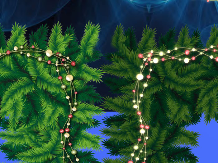 A set of Christmas ornaments - "Spruce and Beads"