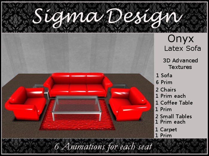 Latex Sofa Set Red