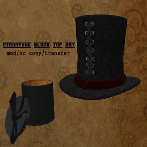 Steampunk Black Top Hat Box