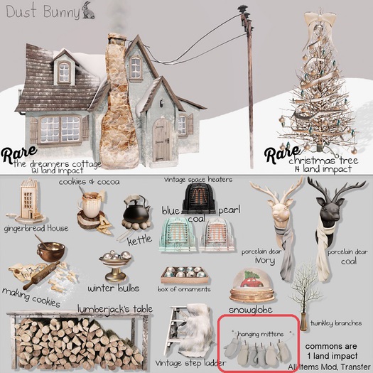 dust bunny . hanging mittens 