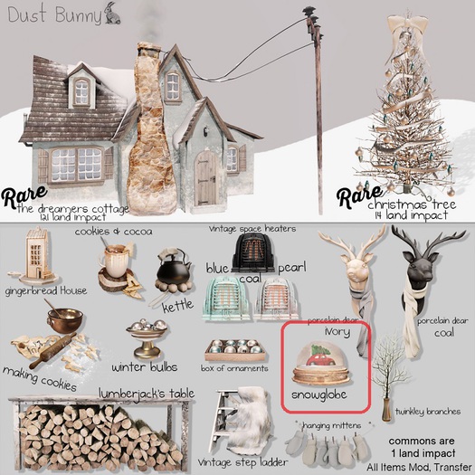 dust bunny . snow globe