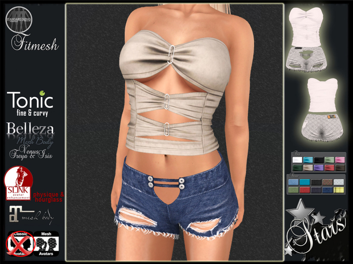 Stars - Shorts & Top - Maitreya, Belleza, Slink physique, Hourglass - Simona