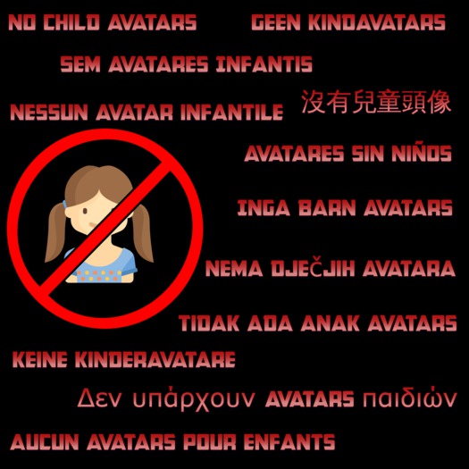 **No Child Avatar Sign - Black
