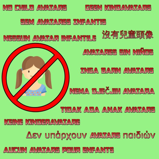 **No Child Avatar Sign - Green