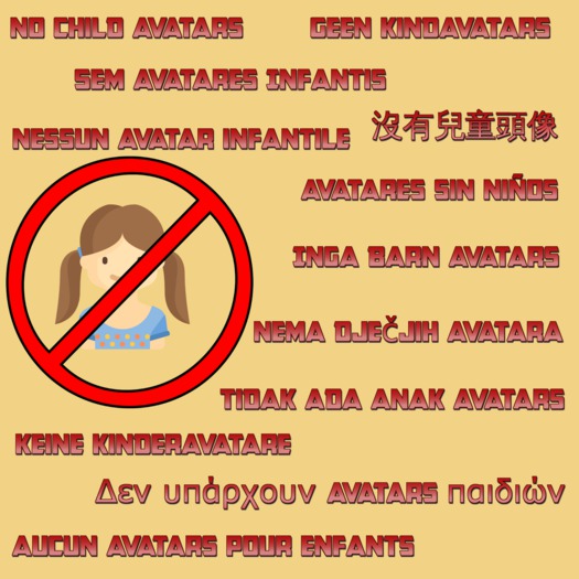 **No Child Avatar Sign - Peach