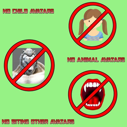 No Biting No Child No Animal Sign - Green