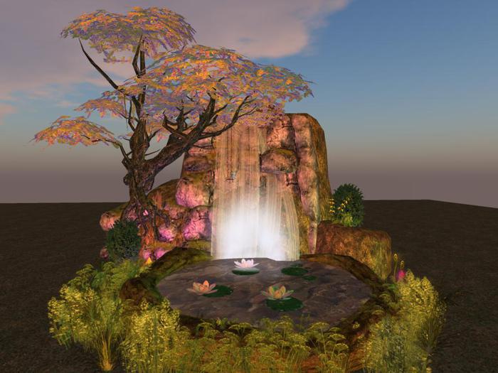 POND & WATERFALL Full sized pond for tiny avatars sits 11