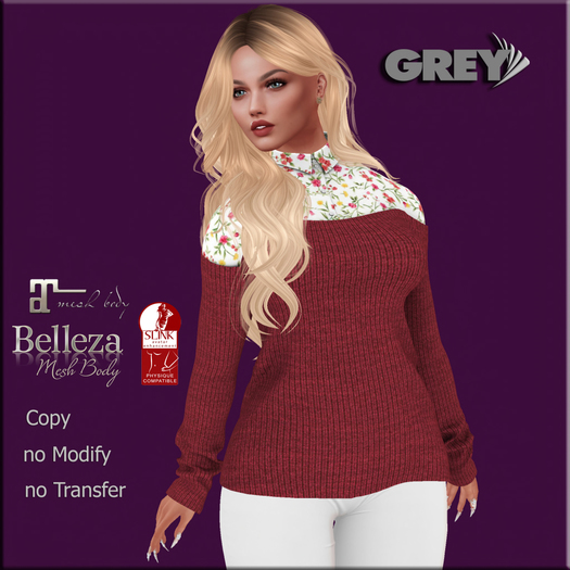 GREY- Shirt - Red