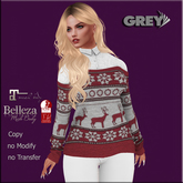 GREY- Shirt - Christmas -Red