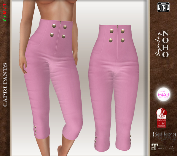 [noho] Mesh Capri Pants #1 (box) pink