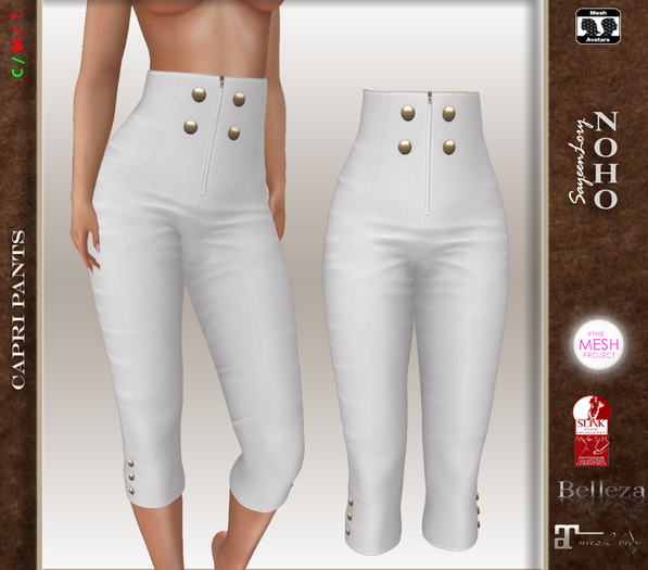 [noho] Mesh Capri Pants #1 (box) white