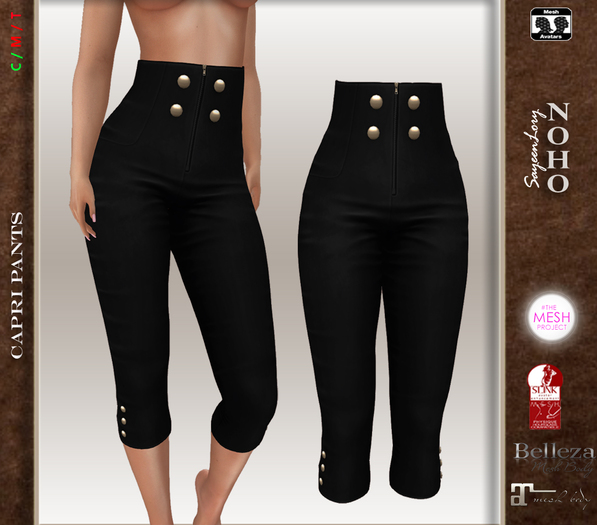 [noho] Mesh Capri Pants #1 (box) black