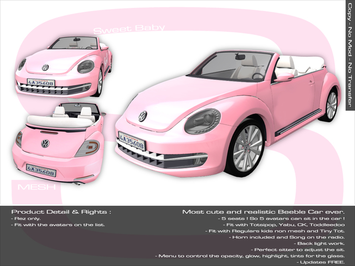 Sweet Baby - New Beetle Bright Pink Mesh
