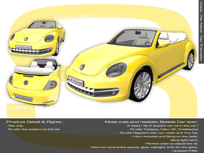 Sweet Baby - New Beetle Yellow Mesh