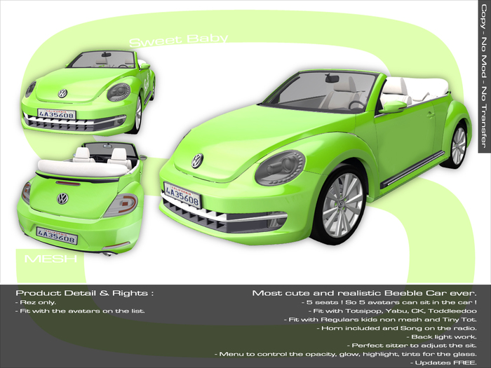 Sweet Baby - New Beetle Green Mesh