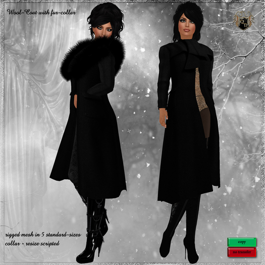 Wool Coat with fur collar