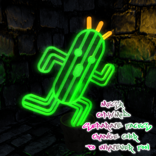 STF - Prickly Boi!! Poted Neon Standee