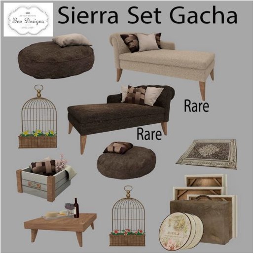 .:Bee Designs:.Sierra Set Gacha Chaise-Beige RARE