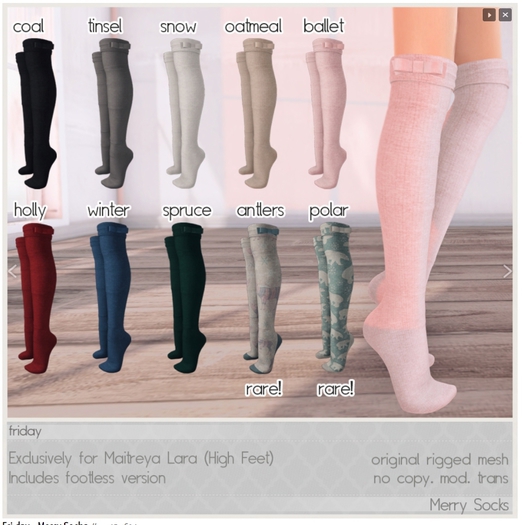 fri. - Merry Socks (Spruce)