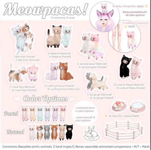 Second Life Marketplace +HalfDeer+ Meowpaca Up and Away! (Pastel)