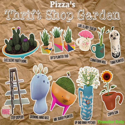 Pizza's - Thrift Shop Garden - Step Display RARE