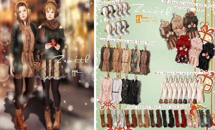 =Zenith=Heart earmuffs (Khaki)