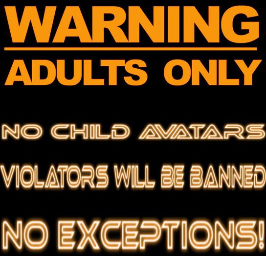 No Child Avatar Warning - Orange