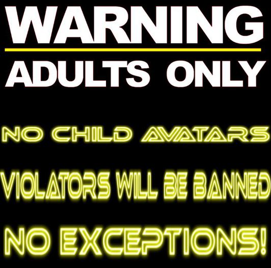 No Child Avatar Warning - Yellow White
