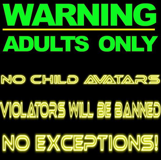No Child Avatar Warning - Yellow Green