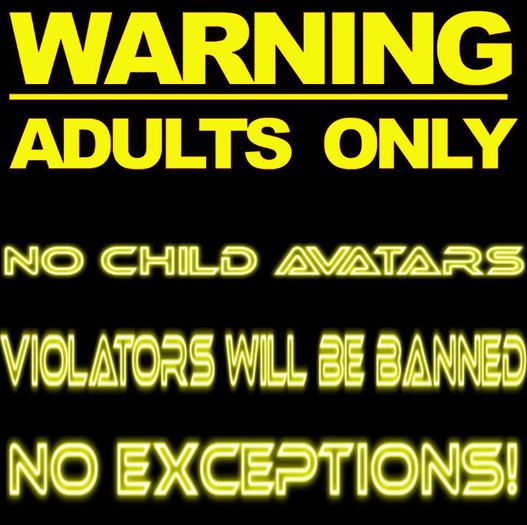 No Child Avatar Warning - Yellow